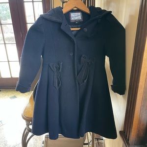 Rothschild Size 4t 100% wool navy blue coat. Comes with hat and pocketbook.